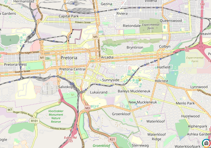 Map location of Sunnyside